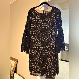 Vince Camuto black lace overlay